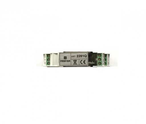 FARFISA 2281Q Actuator for Duo System - 2281Q
Actuator for DUO System, it allows the activation of home automation functions or auxiliary services, such as extra locks, stair lights and ringer amplifiers without adding wires to the installed line.